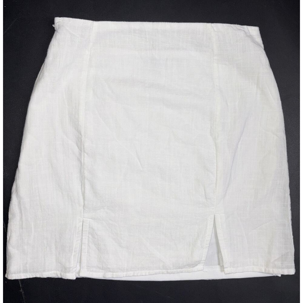 Princess Polly White Linen Blend Lined Miniskirt Size 2 EUC